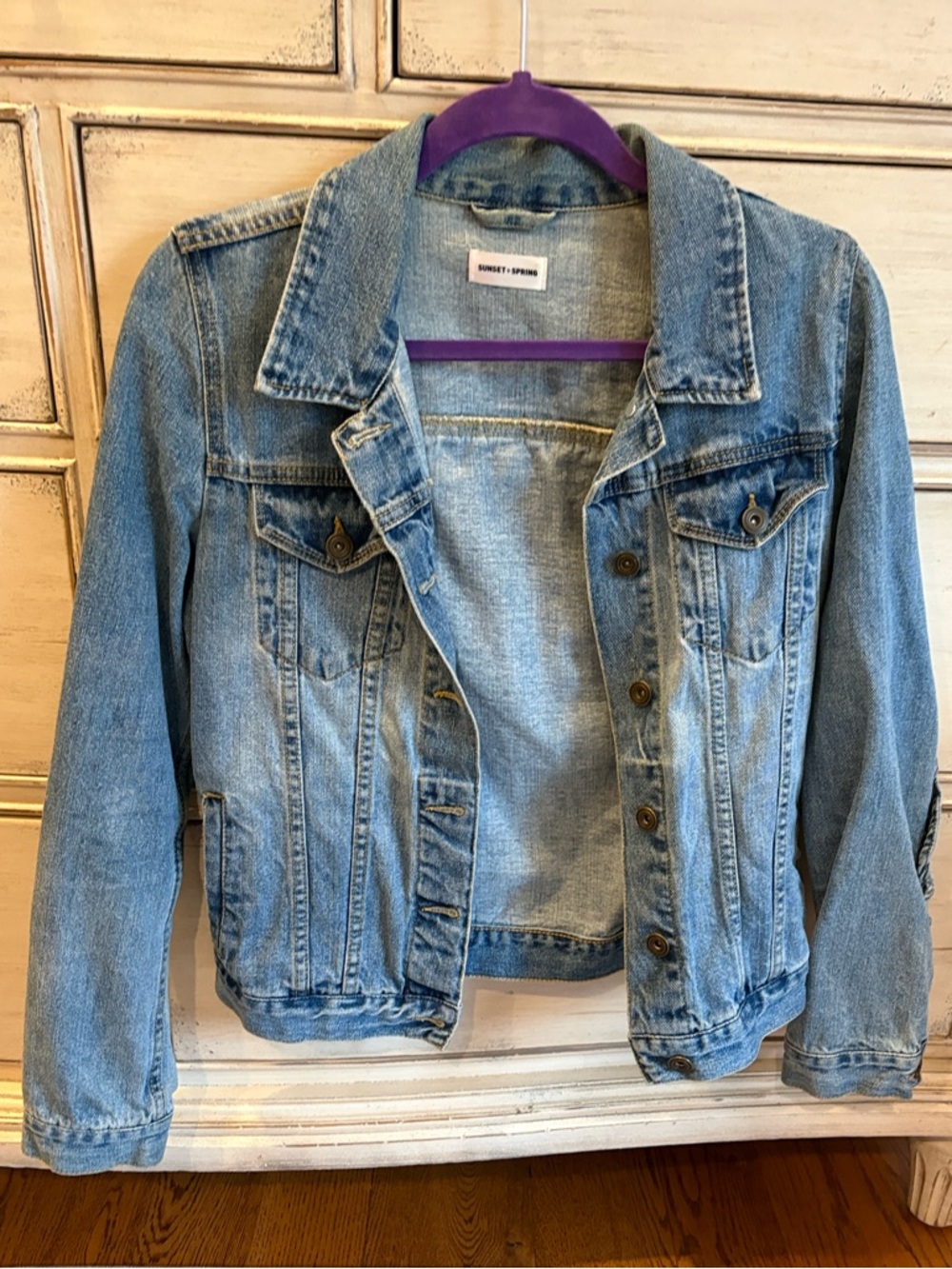 Sunset + Spring Light Blue Denim Jean Jacket - Women